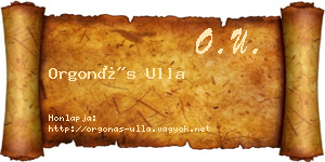 Orgonás Ulla névjegykártya